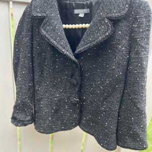 Ann Taylor Women's Black Tweed Blazer Sz 2